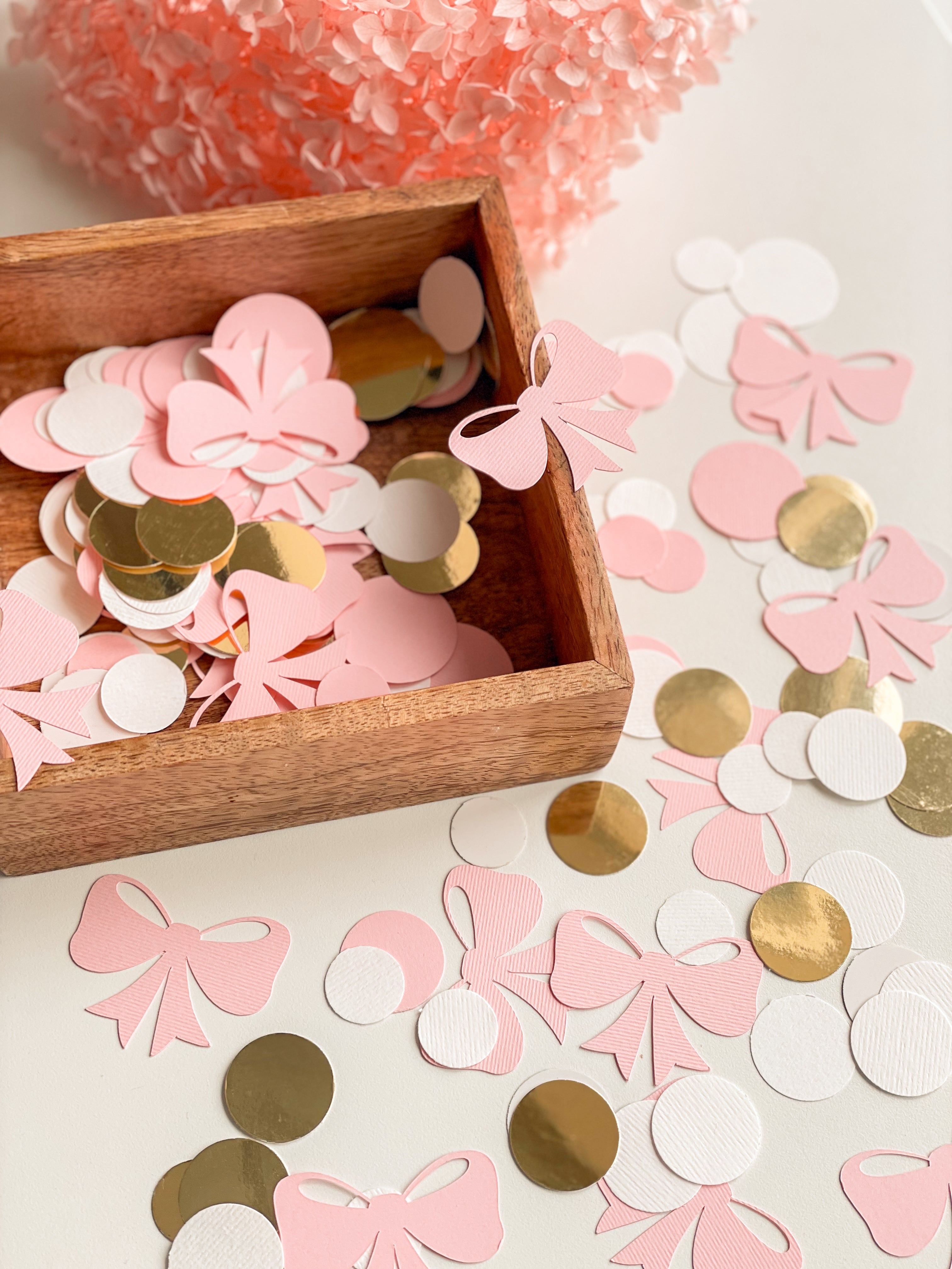 Pink Bow Confetti Pink Blush Baby Shower Coquette Theme Party