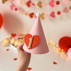 Valentines Birthday One Party Hat Valentine's Day 1st Birthday Decoration Our Little Sweetheart Birthday Cake Smash Outfit One Year Old Party