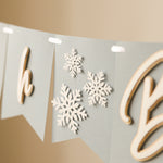 Winter Wonderland 'Oh Boy' Banner - Snowflake Baby Shower Decorations
