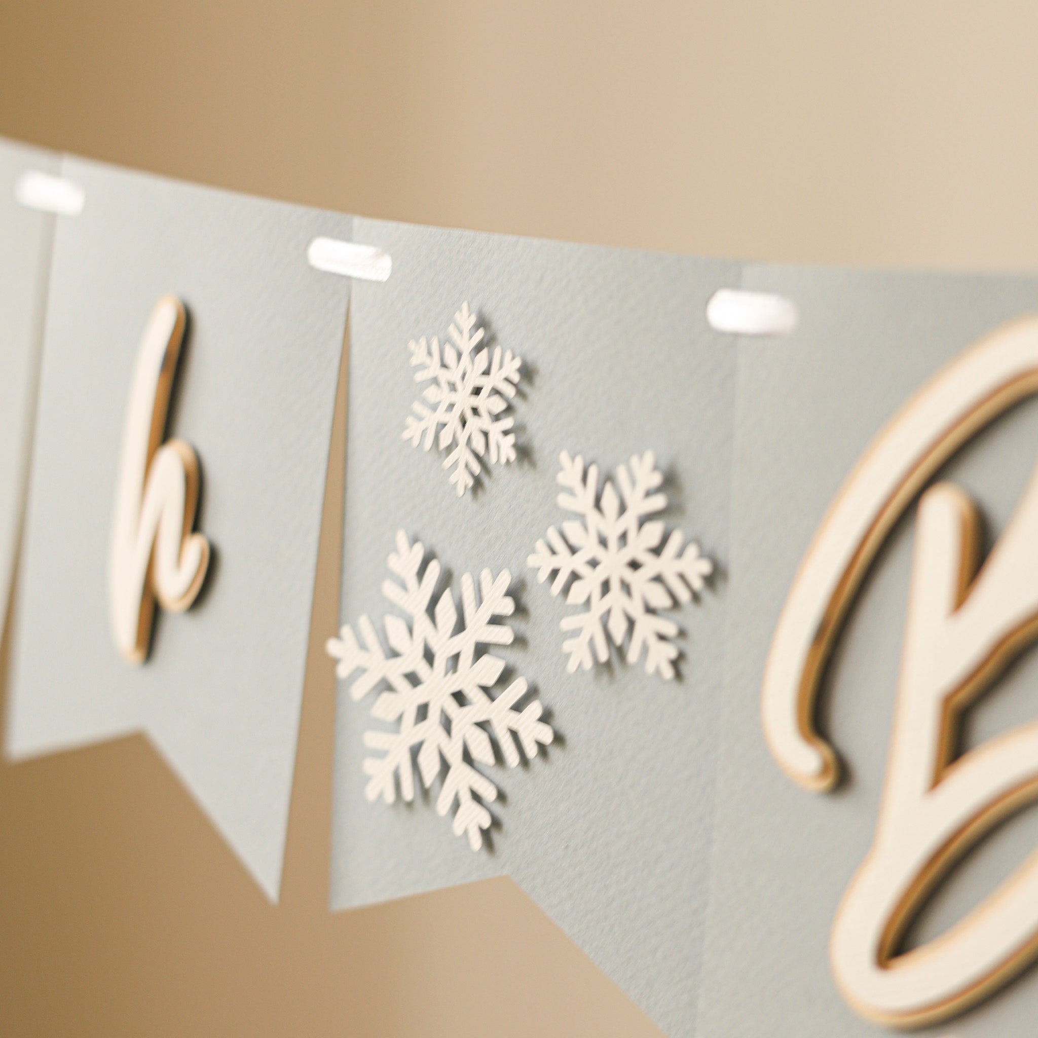 Winter Wonderland 'Oh Boy' Banner - Snowflake Baby Shower Decorations