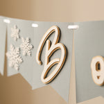 Winter Wonderland 'Oh Boy' Banner - Snowflake Baby Shower Decorations