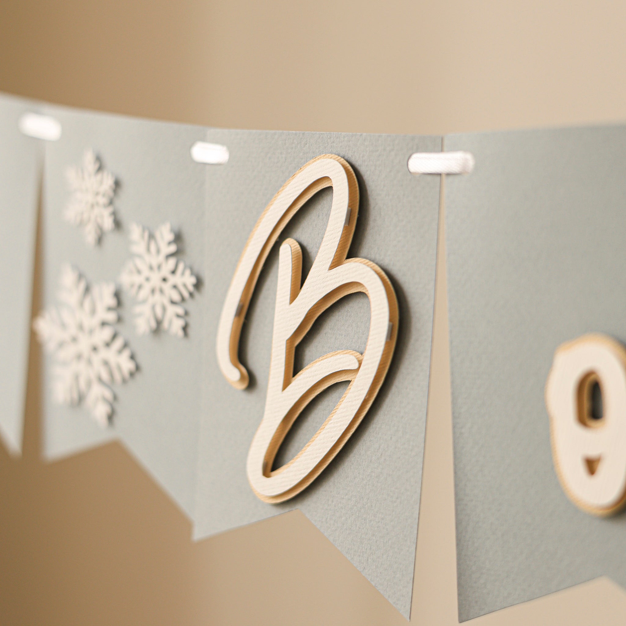 Winter Wonderland 'Oh Boy' Banner - Snowflake Baby Shower Decorations