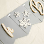 Winter Wonderland 'Oh Boy' Banner - Snowflake Baby Shower Decorations