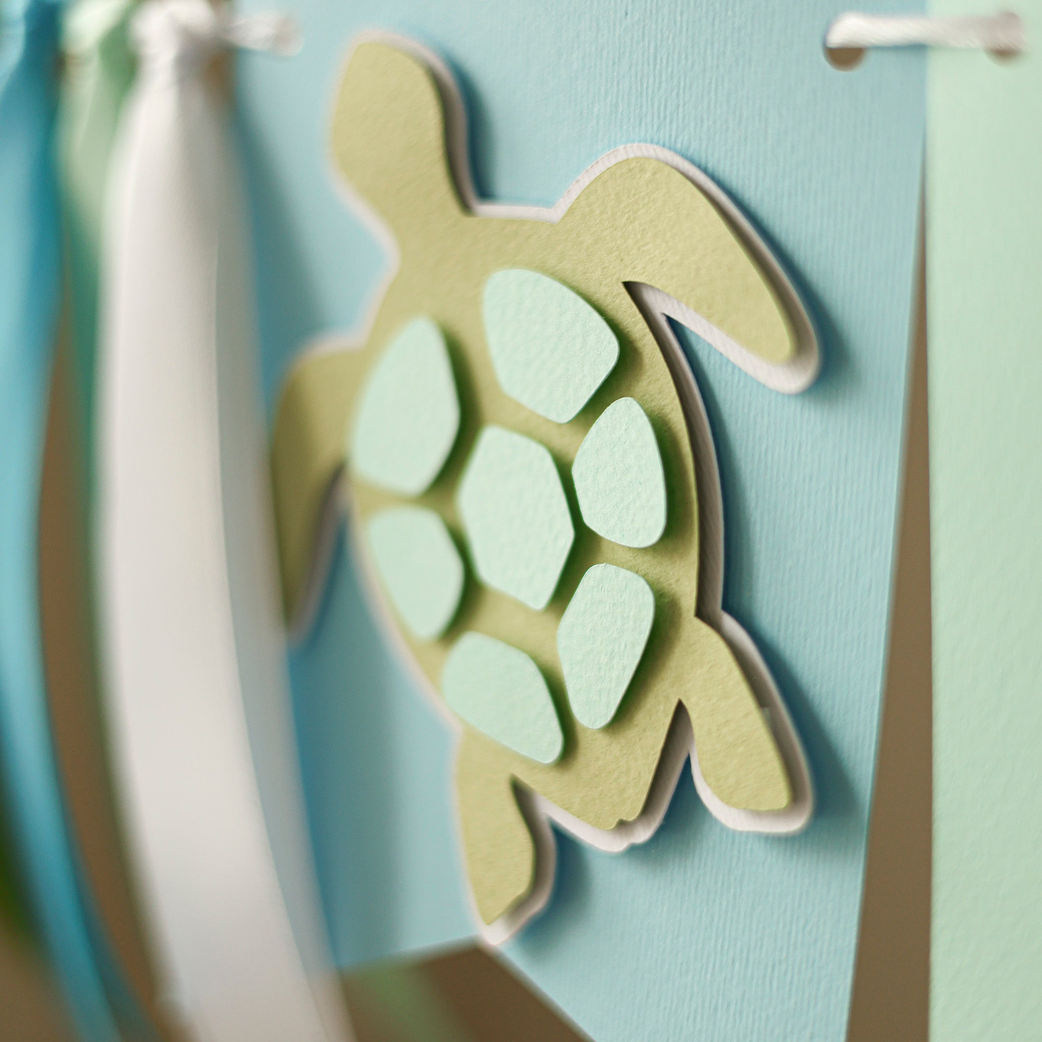 Turtle One Highchair Banner - Ocean 1st Birthday Decorations