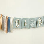 Winter Wonderland 'Oh Boy' Banner - Snowflake Baby Shower Decorations