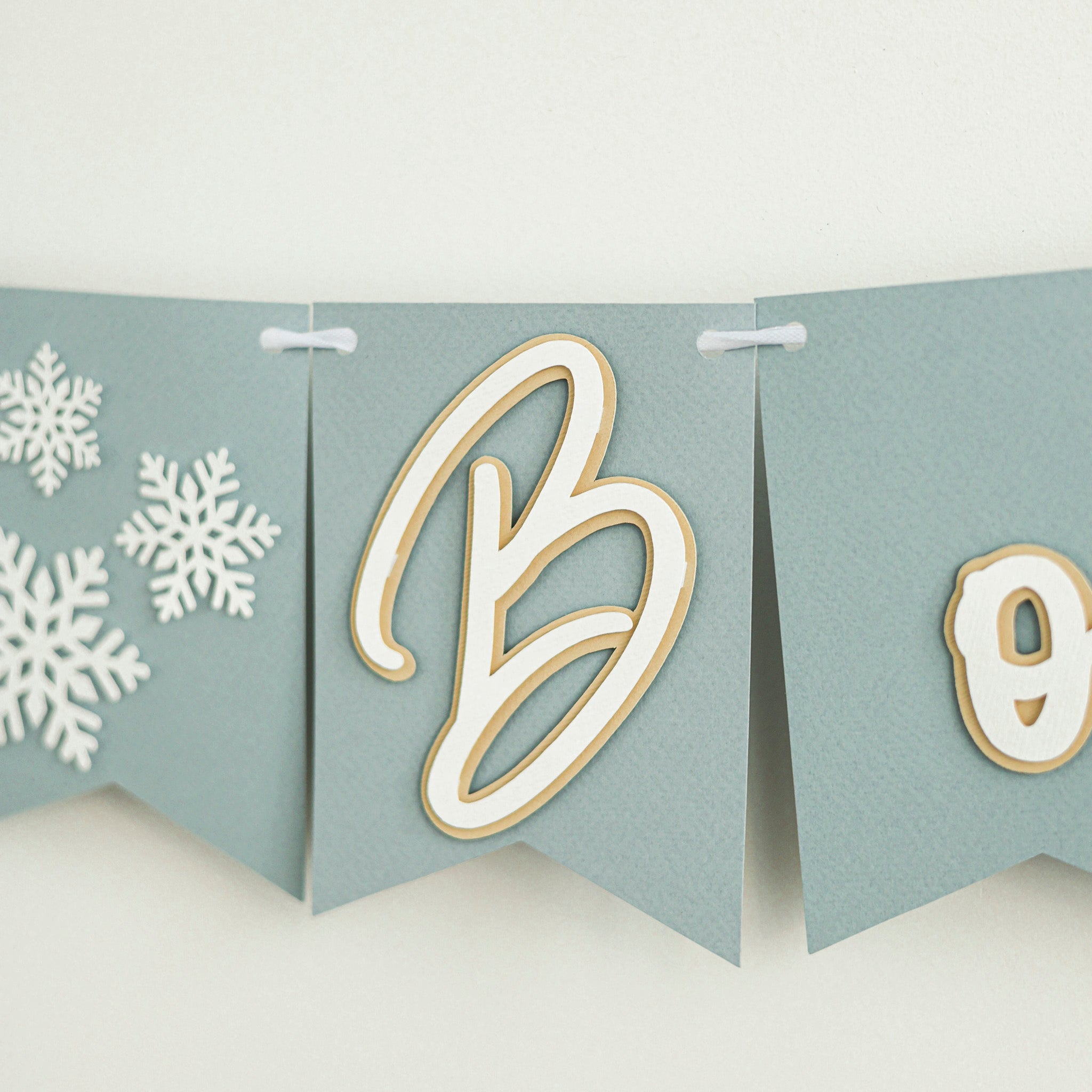 Winter Wonderland 'Oh Boy' Banner - Snowflake Baby Shower Decorations