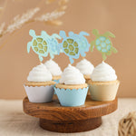 Sea Turtle Cupcake Toppers - Under the Sea Baby Shower