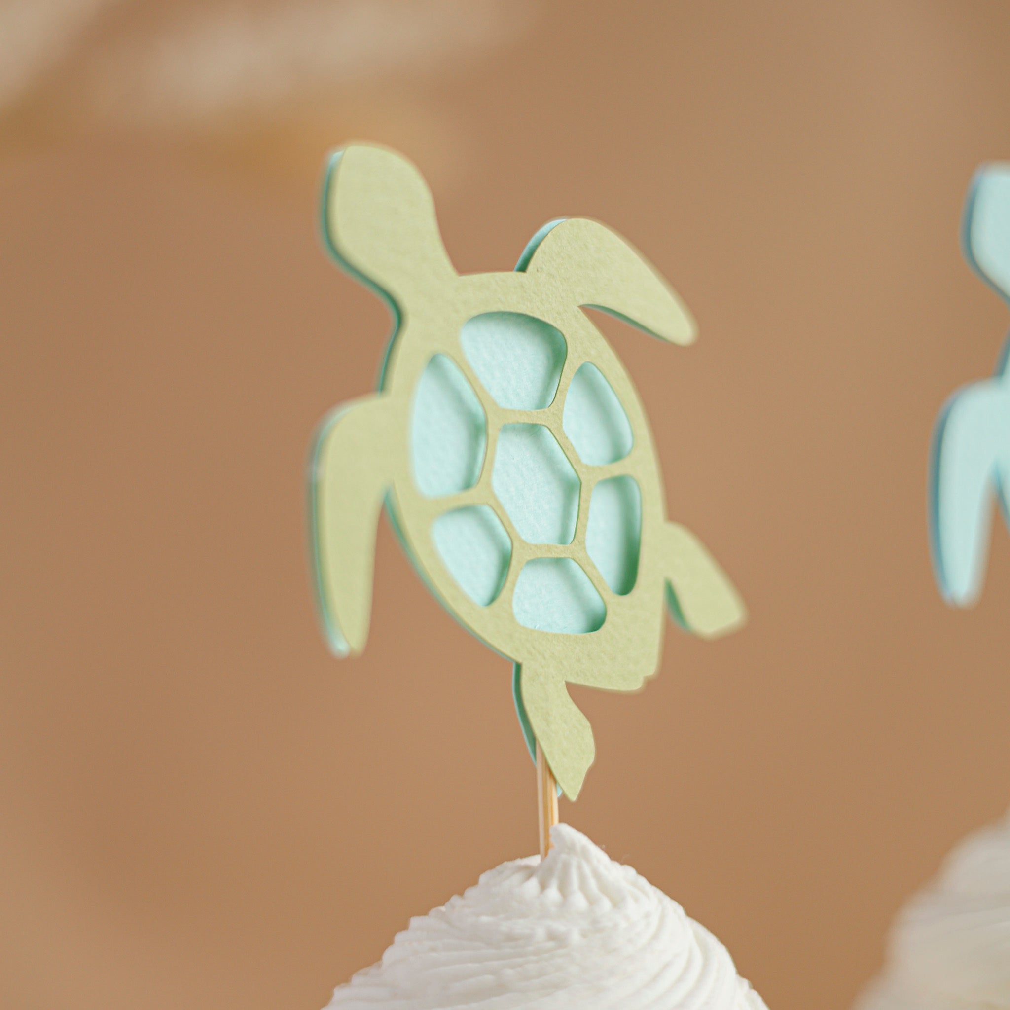 Sea Turtle Cupcake Toppers - Under the Sea Baby Shower