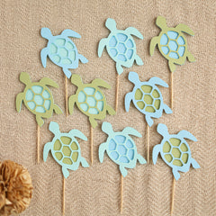 Sea Turtle Cupcake Toppers - Under the Sea Baby Shower