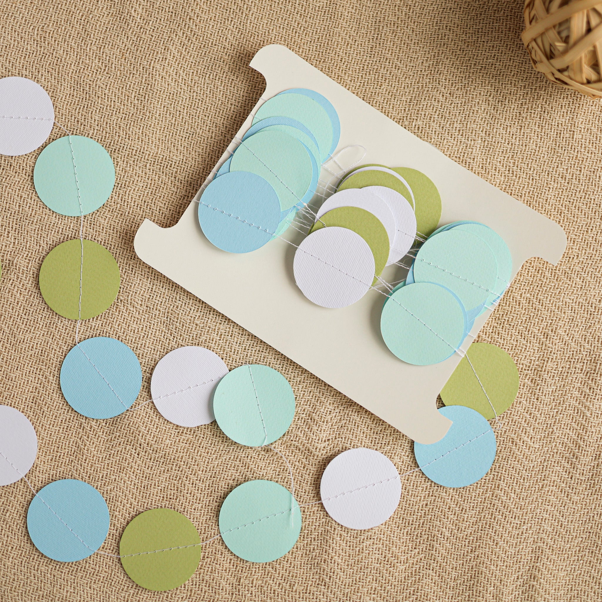Sea Turtle & Ocean Blue Circle Garland - Baby Shower, Birthday Party Decorations