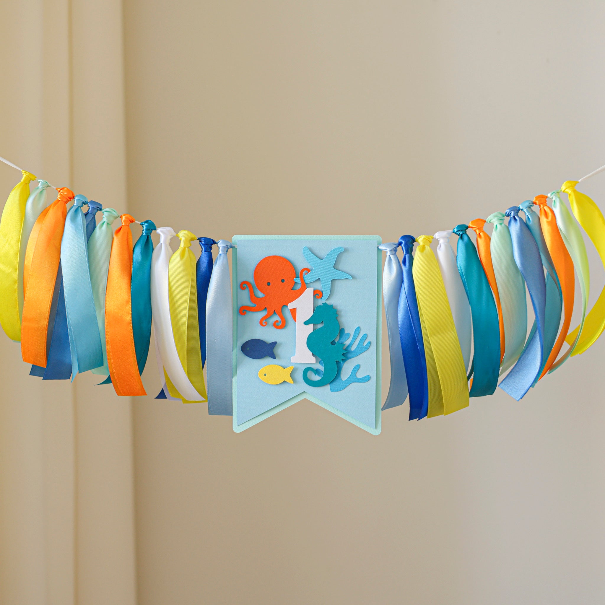 Oneder the Sea Highchair Banner - Ocean 1st Birthday Decoration