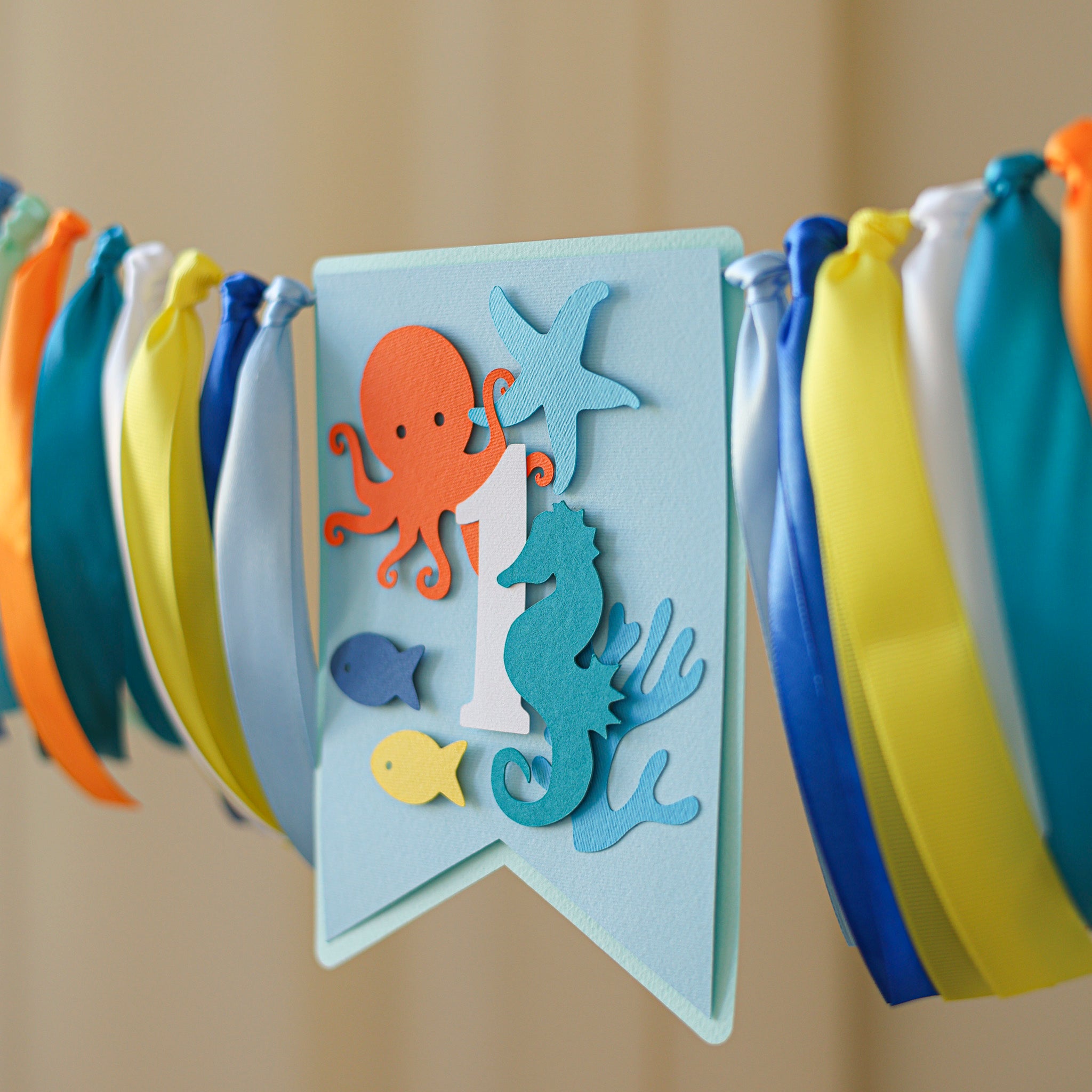 Oneder the Sea Highchair Banner - Ocean 1st Birthday Decoration