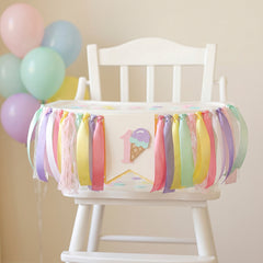 Ice Cream 1st Birthday Highchair Banner
