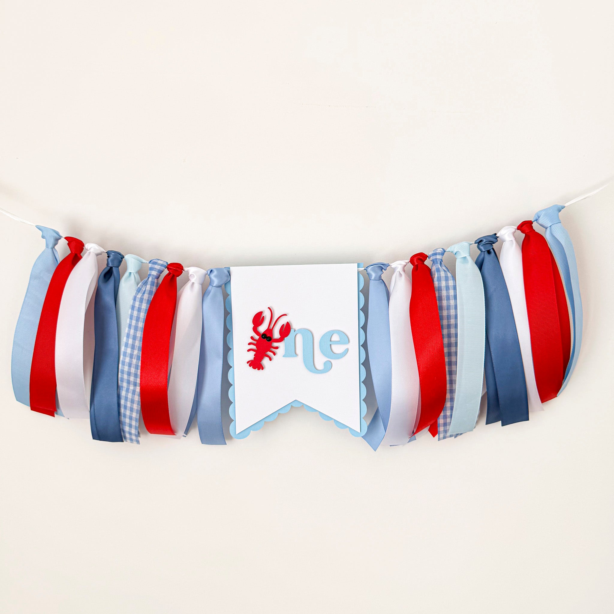 Lobster 1st Birthday Highchair Banner - Crawfish Party Decorations