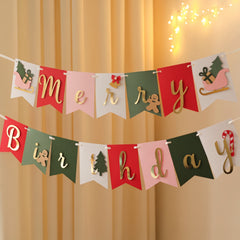 Merry Christmas 1st Birthday Banner