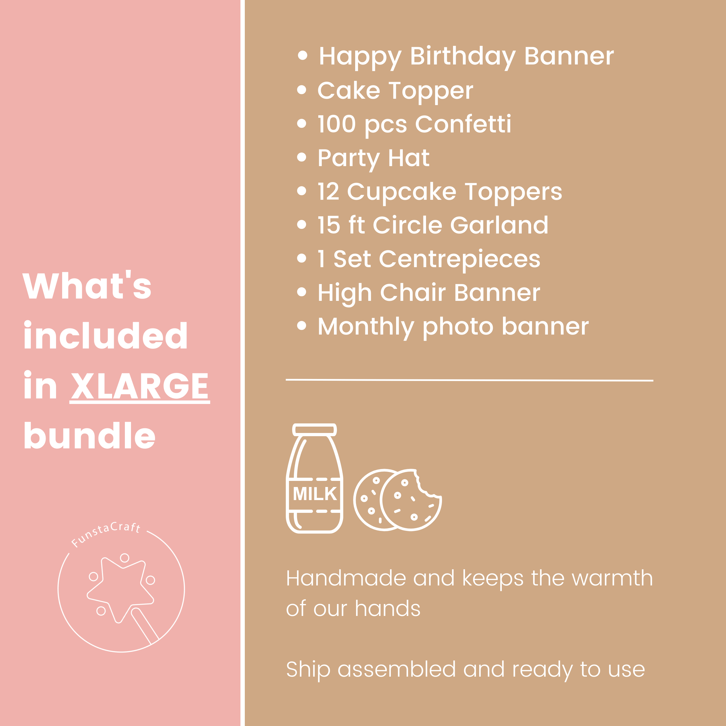 Girl Milk & Cookies Bundle, One Sweet Girl Birthday Decorations
