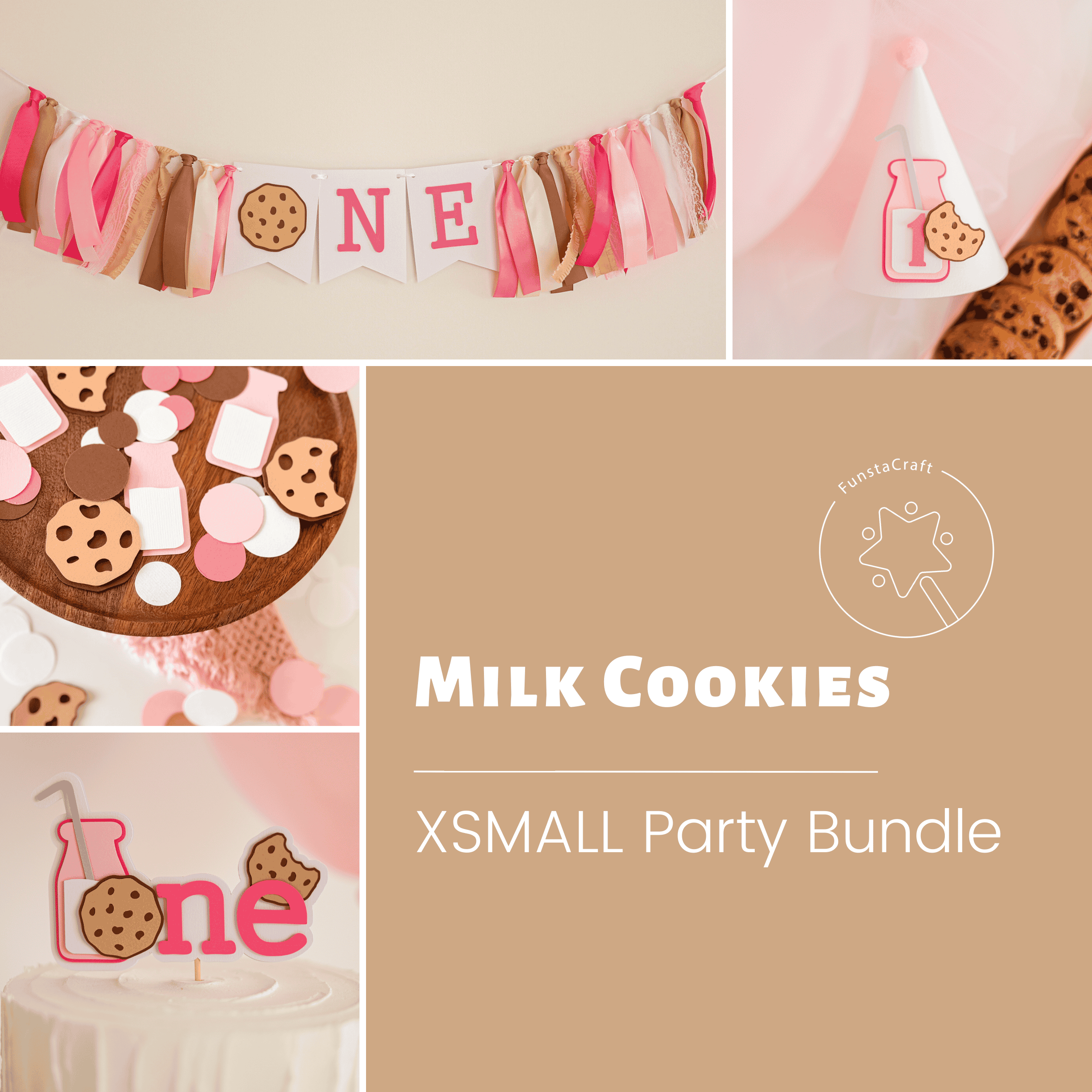 Girl Milk & Cookies Bundle, One Sweet Girl Birthday Decorations