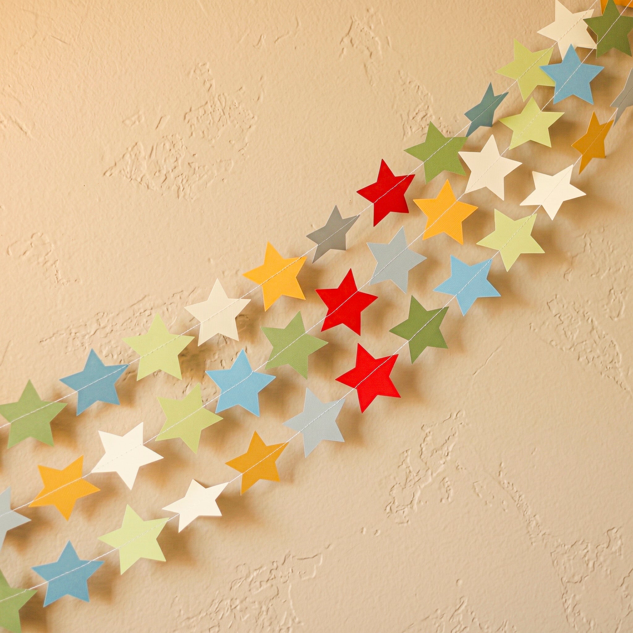 Colorful Retro Stars Party Garland - Fun to be One Birthday Decorations
