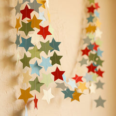Colorful Retro Stars Party Garland - Fun to be One Birthday Decorations