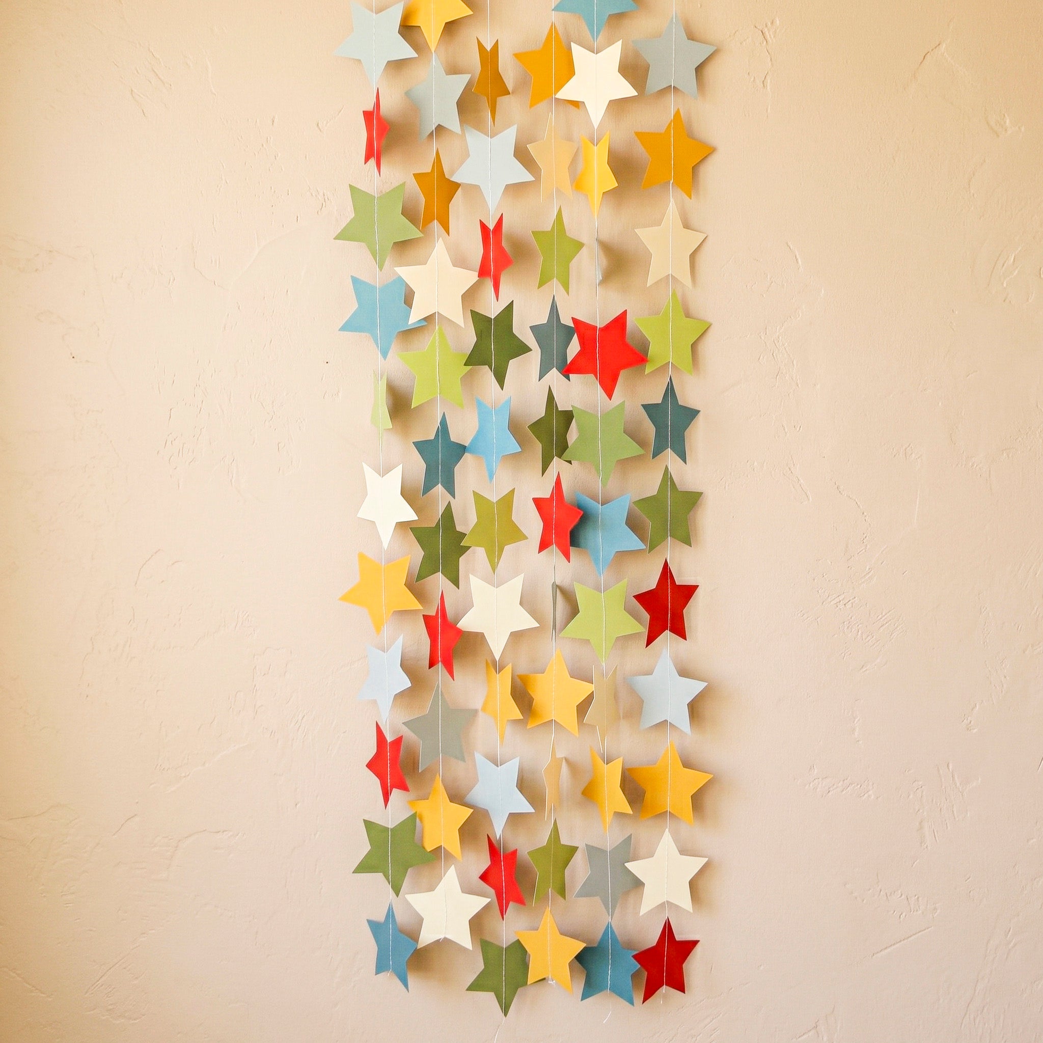 Colorful Retro Stars Party Garland - Fun to be One Birthday Decorations
