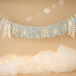 Winter Wonderland 'Oh Boy' Banner - Snowflake Baby Shower Decorations
