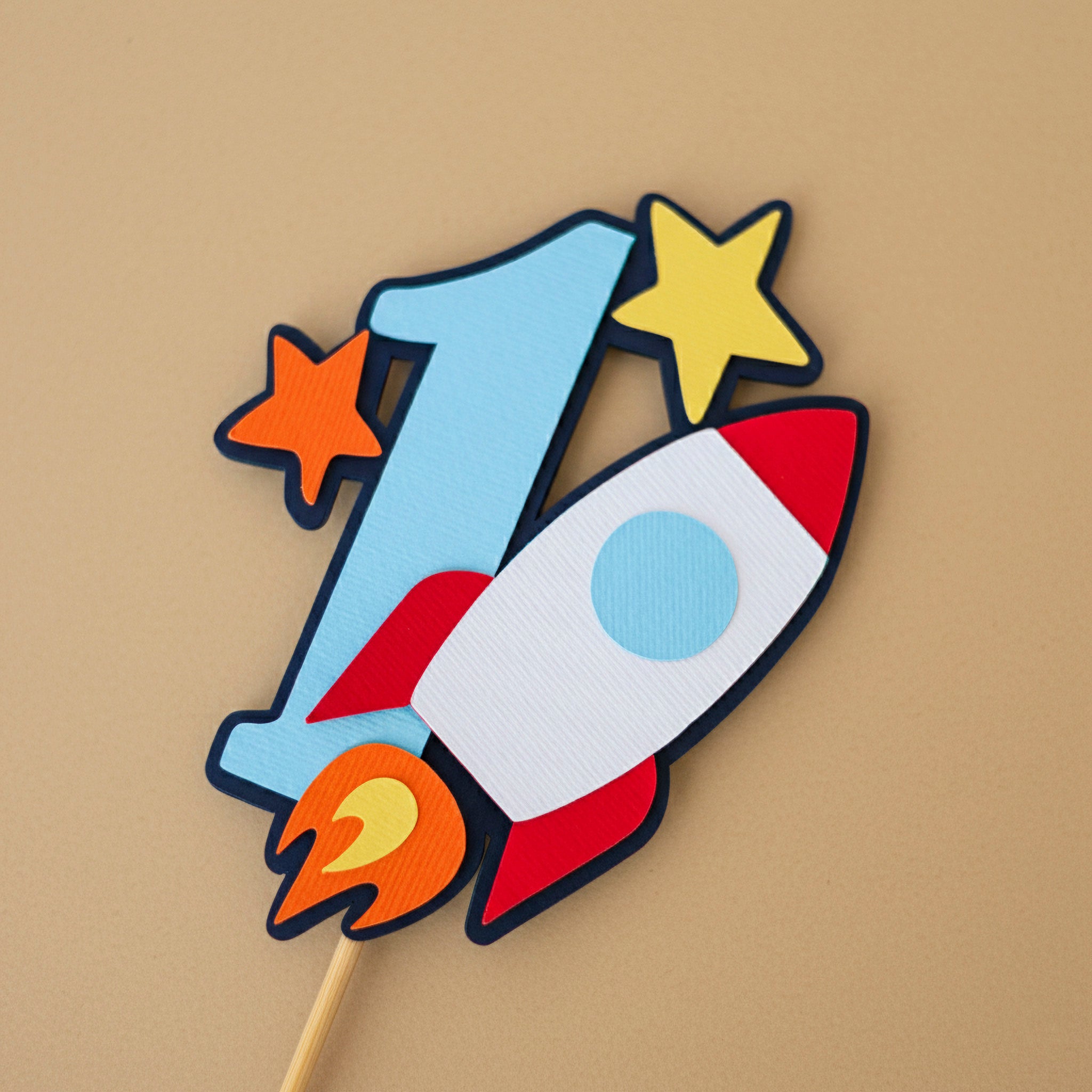 Space ONE Cake Topper - First Trip Around the Sun Birthday Decorations
