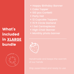 Berry First Birthday Bundle, Strawberry Party Decorations