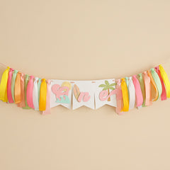 The Big One Girl Highchair Banner - First Wave Surf Birthday Decor