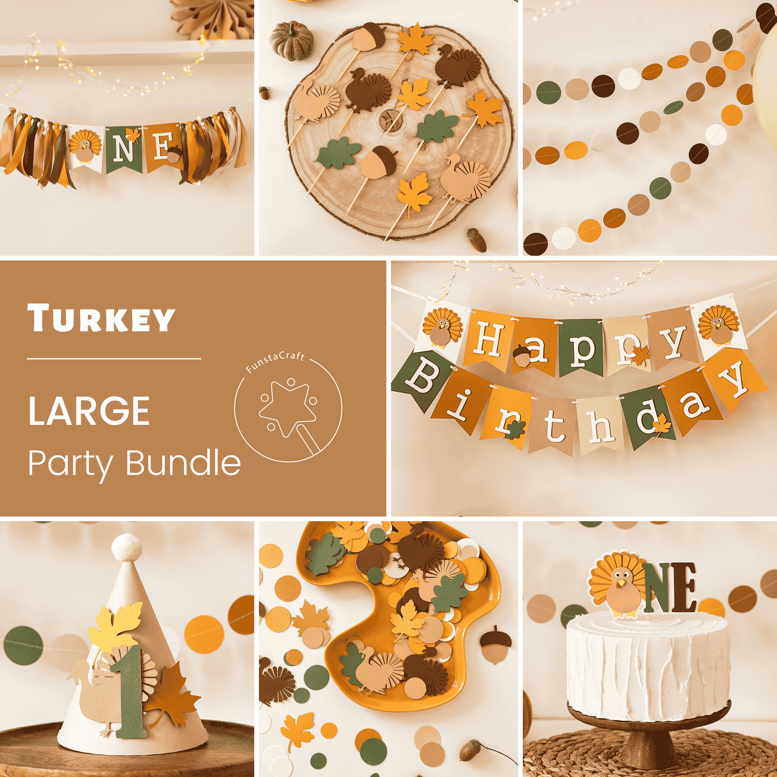 Turkey 1st Birthday Party Bundle