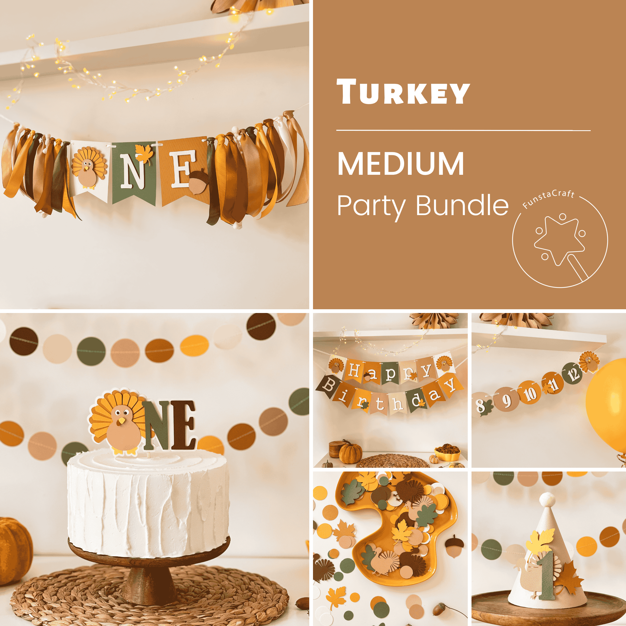 Turkey 1st Birthday Party Bundle