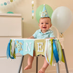 Turtle One Highchair Banner - Ocean 1st Birthday Decorations