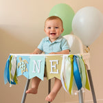 Turtle One Highchair Banner - Ocean 1st Birthday Decorations
