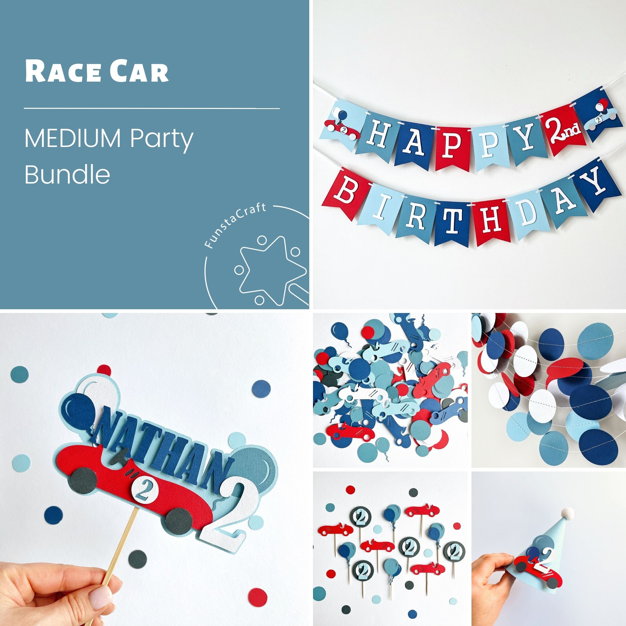 Two Fast Birthday Bundle - Vintage Racing Car Party