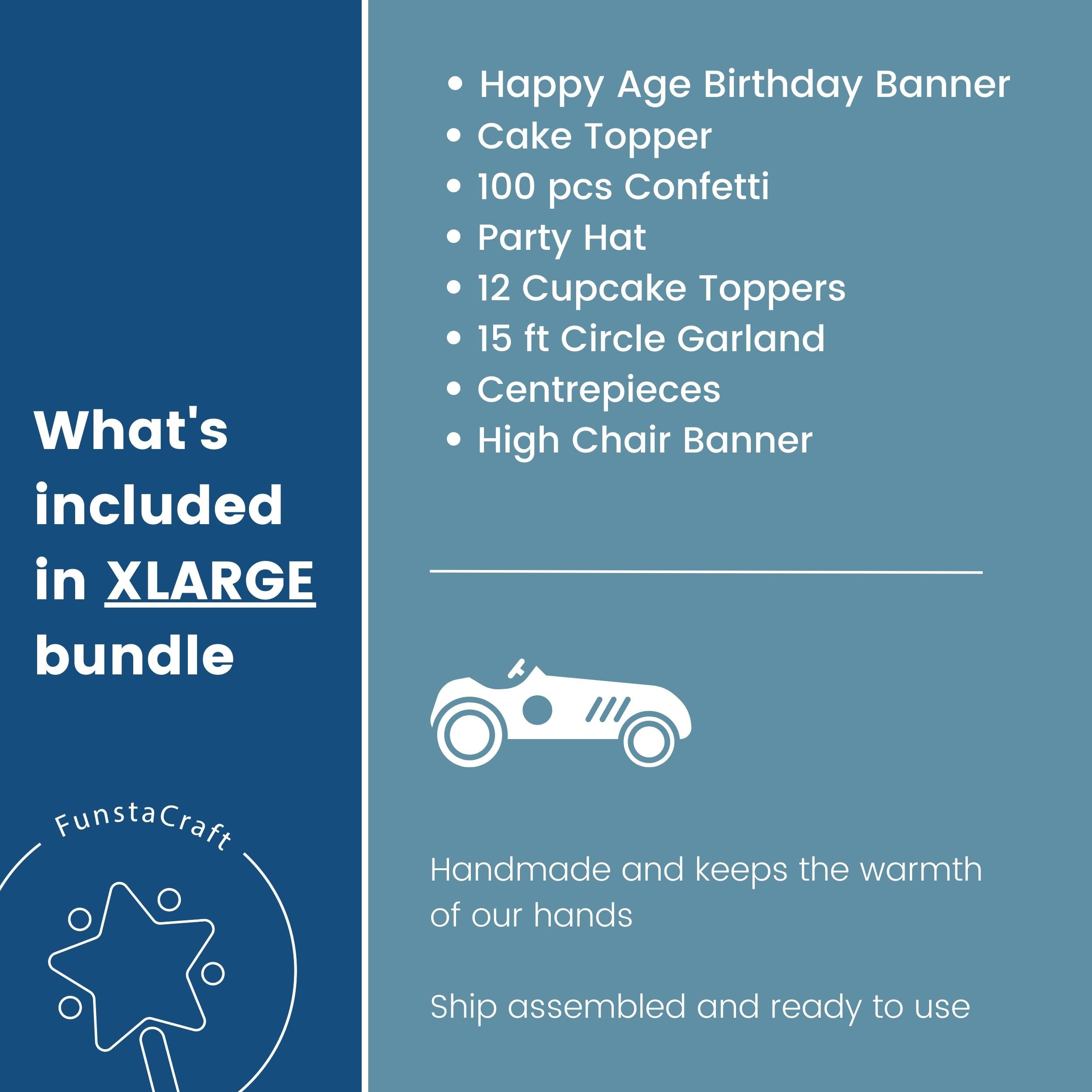 Two Fast Birthday Bundle - Vintage Racing Car Party