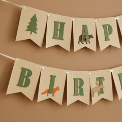 Woodland Animals 1st Birthday Banner - Forest Party Decorations - Wild One