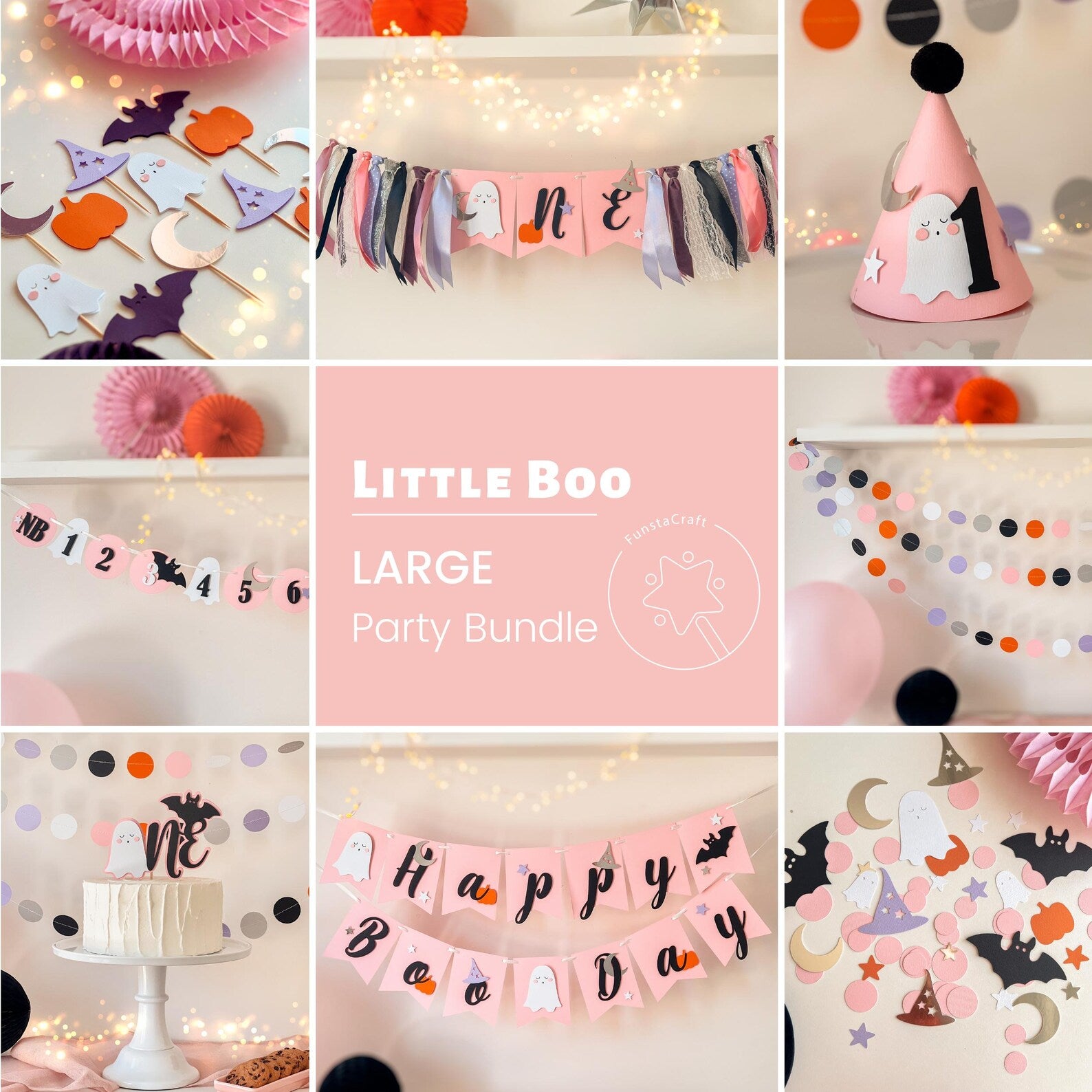 Little Boo 1st Birthday Bundle Halloween 1st Birthday Ghost Theme Birthday