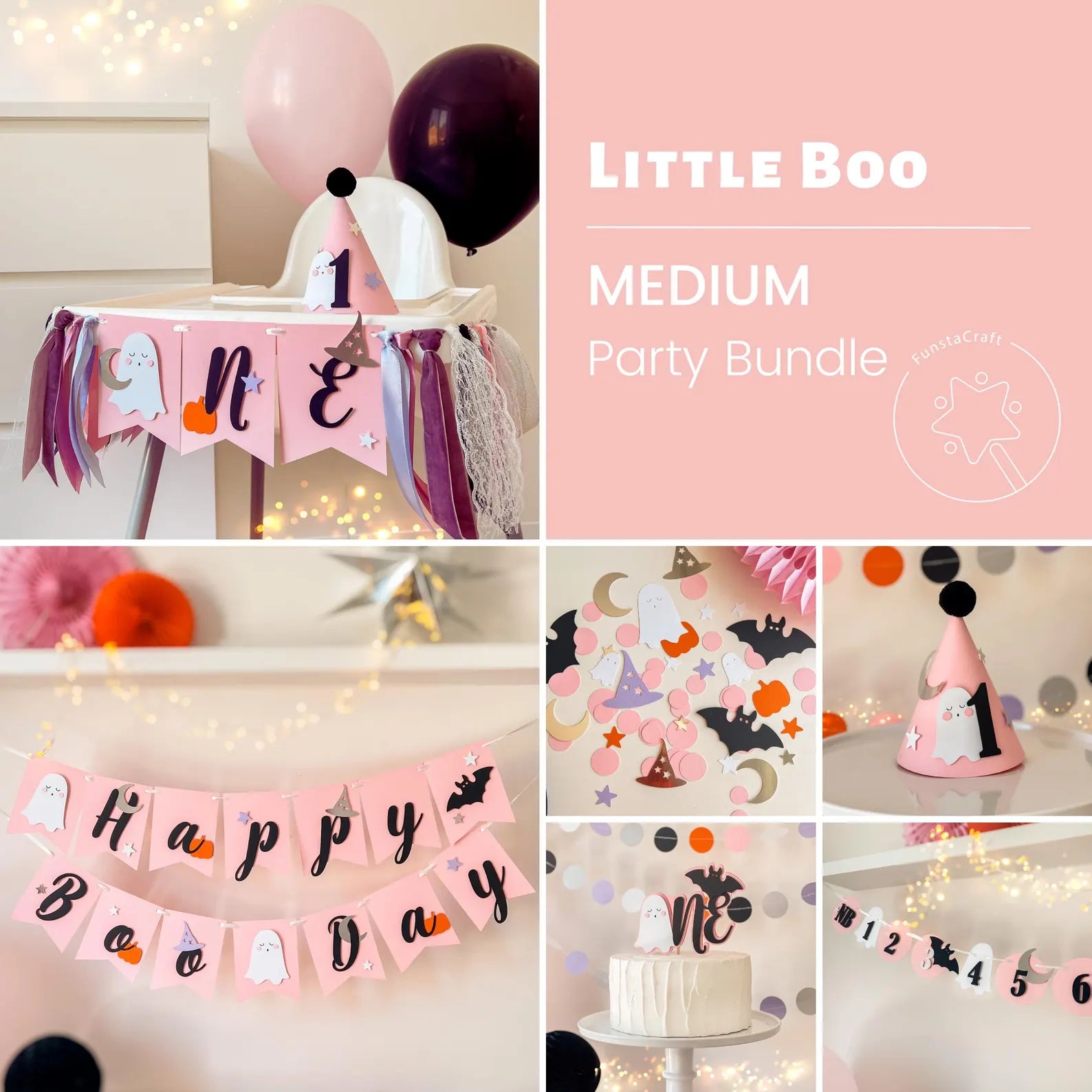 Little Boo 1st Birthday Bundle Halloween 1st Birthday Ghost Theme Birthday