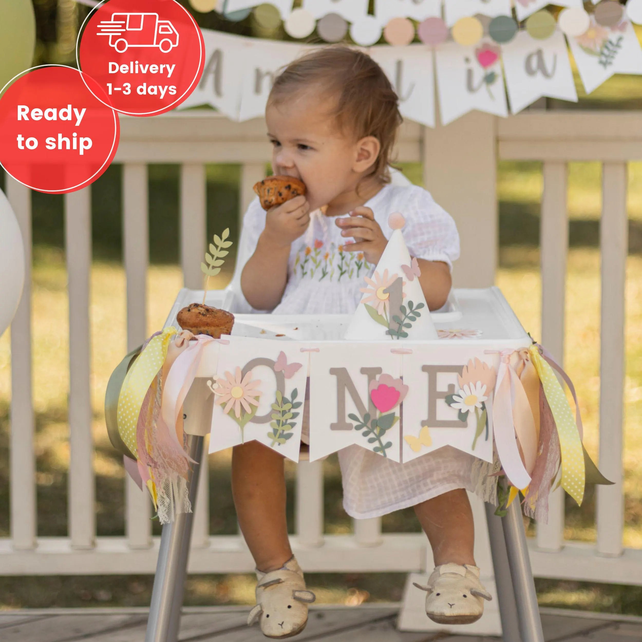 Wildflower Highchair Banner-Ready To Ship