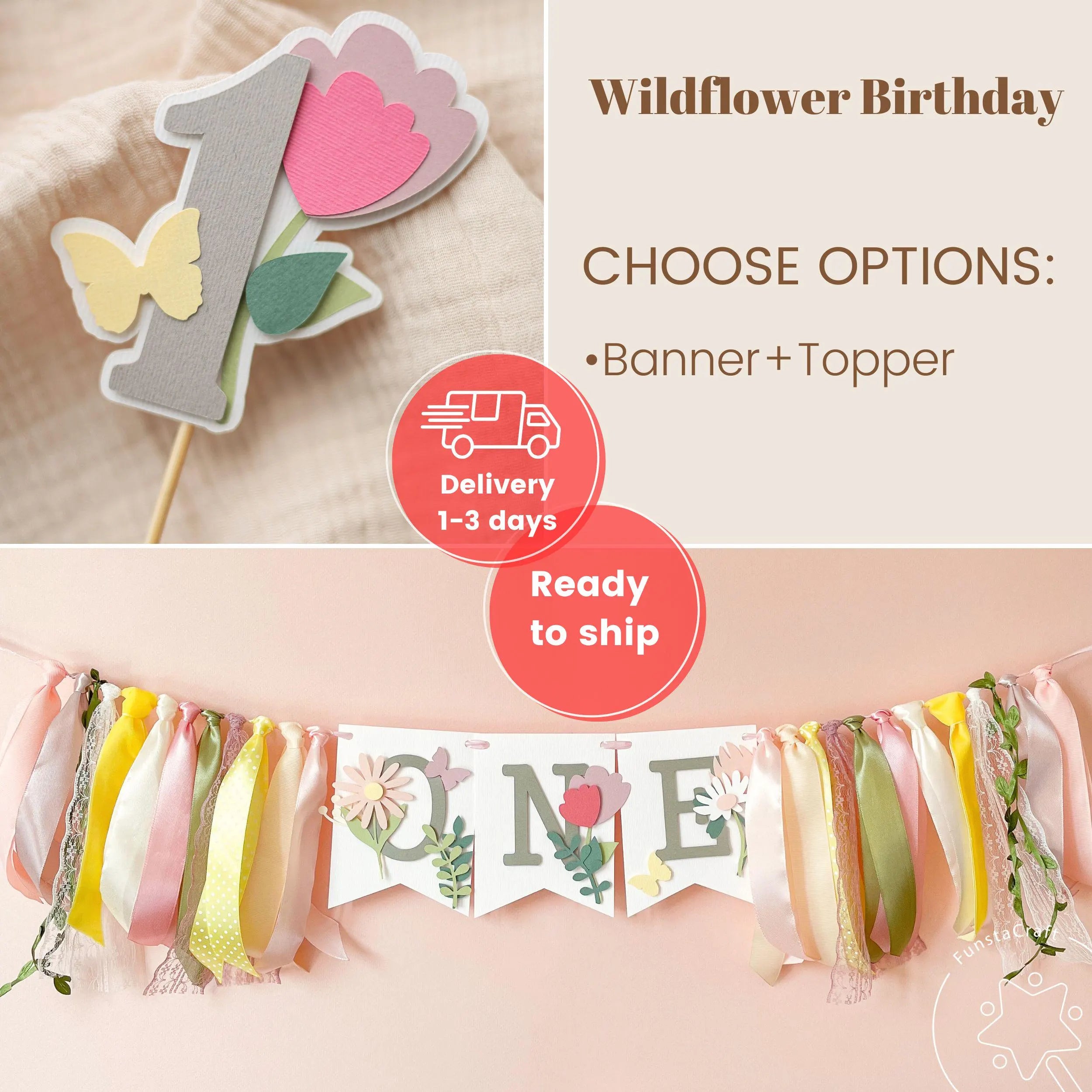 Wildflower Highchair Banner-Ready To Ship