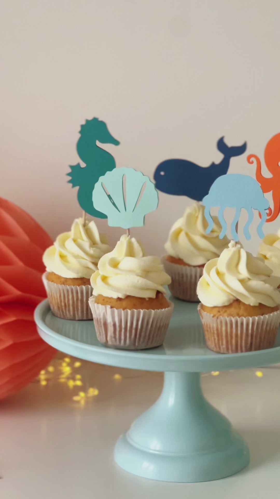 Under The Sea Cupcake Toppers Ocean theme for birthday