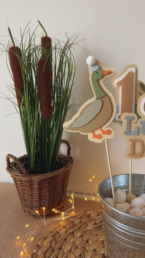 Lucky Duck Centerpieces Duck 1st Birthday Decorations One Lucky Duck Mallard Duck party Fall Birthday party
