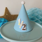 1/2 Boy Birthday Party Hat Half Way to One Party 