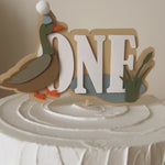 Lucky Duck Birthday Party Cake Topper Duck First Birthday Decorations One Lucky Duck Mallard Duck party Fall Birthday party