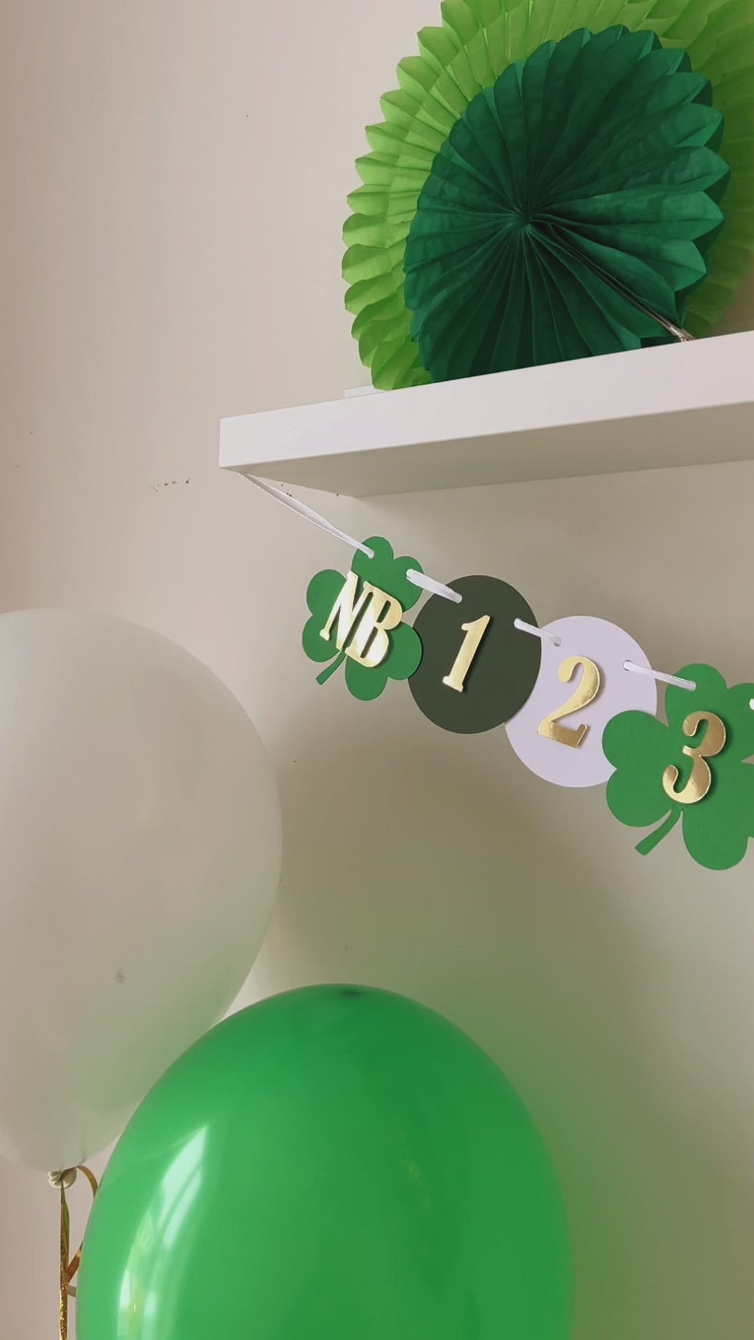 St Patrick's Day 12 Month Banner Our Little Shamrock party  Lucky One First Birthday