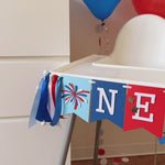 4th of July Highchair Banner Independence Day 1st Birthday Party