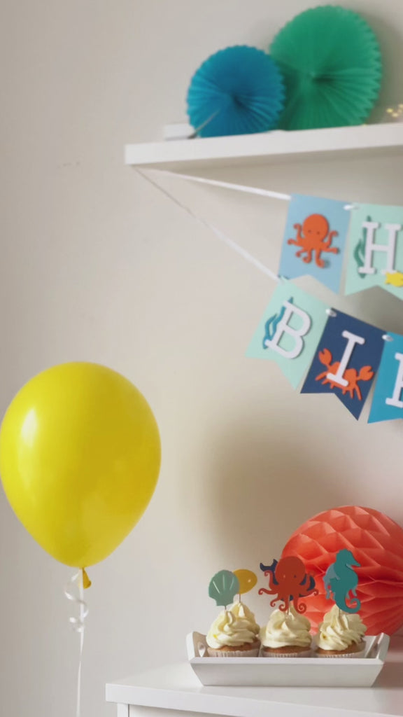 Birthday Banner Under the Sea, Ocean Animals