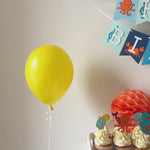 Video demonstrating the components of the 'Under the Sea Ocean Birthday Bundle' package, including close-ups of the detailed cupcake toppers (seahorse, shark), texture of the paper garland, and the design of the party hat and banners.