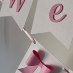 Pink Bow Welcome Baby Shower Banner