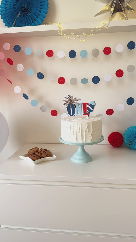 4th of July Cake Topper Independence Day First Birthday Decor