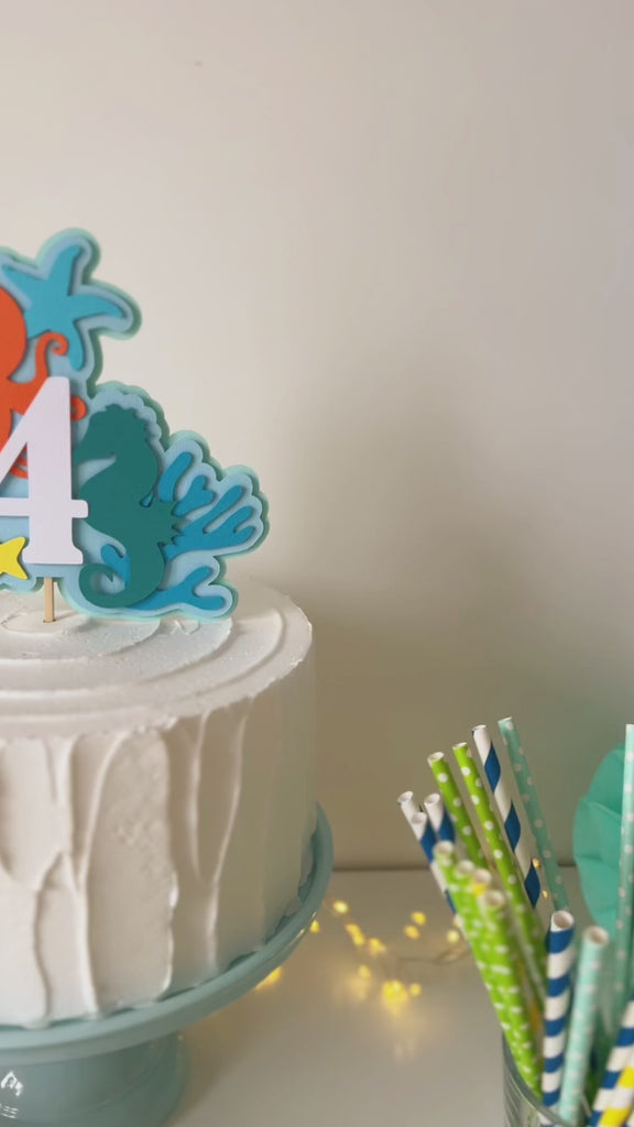 Under The Sea Cake Topper Ocean theme Birthday Aquarium Birthday party